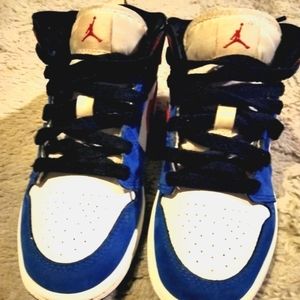 Kids Air Jordans 1 Mid 'MultiColored Swoosh'